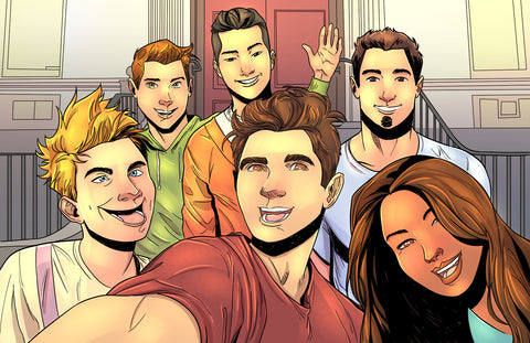 Celestial Falcon Selfie Postcard